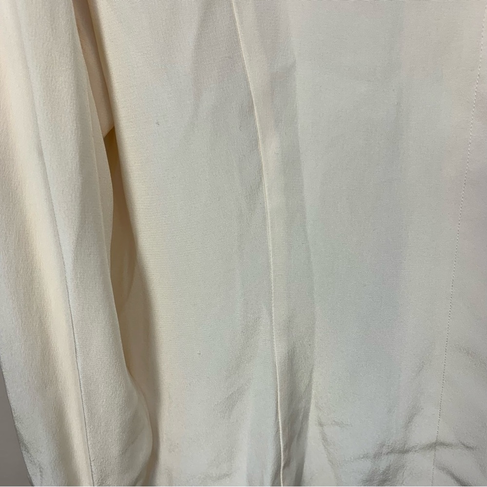 Christie & Jill VTG 100% Silk Cream Jacket Blouse - Picture 9 of 13